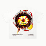 28 Days Later - Alternate Front Tee in White, back view — Greazy Tees Drop 7 Halloween