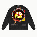 28 Days Later V2 Long Sleeved Tee in Vintage Black, back view — Greazy Tees Drop 7 Halloween