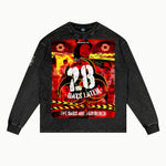 28 Days Later V2 Long Sleeved Tee in Vintage Black, front view — Greazy Tees Drop 7 Halloween