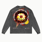 28 Days Later V2 Long Sleeved Tee in Vintage Grey, back view — Greazy Tees Drop 7 Halloween