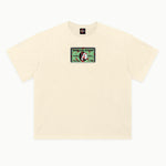 American Psycho - Business Card Tee in Off White, front view — Greazy Tees Drop 7 Halloween