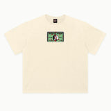 American Psycho - Business Card Tee in Off White, front view — Greazy Tees Drop 7 Halloween
