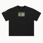 American Psycho - Business Card Tee in Vintage Black, front view — Greazy Tees Drop 7 Halloween