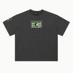 American Psycho - Business Card Tee in Vintage Grey, front view — Greazy Tees Drop 7 Halloween