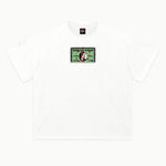American Psycho - Business Card Tee in White, front view — Greazy Tees Drop 7 Halloween
