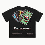 American Psycho Tee in Vintage Black, back view — Greazy Tees Drop 7 Halloween