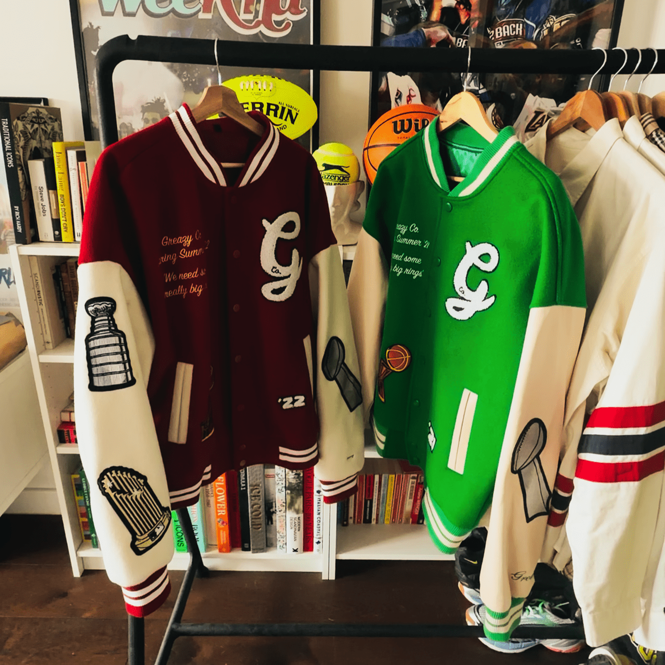 Big Rings Varsity Jacket - Greazy Tees