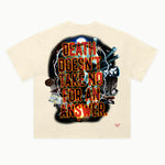 Final Destination Tee in Off White, back view — Greazy Tees Drop 7 Halloween