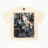 Halloween Tee in Off White, front view — Greazy Tees Drop 7 Halloween