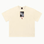 Halloween - White Text Variant Tee in Off White, front view — Greazy Tees Drop 7 Halloween