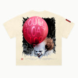 It Tee in Off White, back view — Greazy Tees Drop 7 Halloween