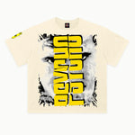 Psycho Tee in Off White, front view — Greazy Tees Drop 7 Halloween