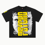 Psycho Tee in Vintage Black, front view — Greazy Tees Drop 7 Halloween