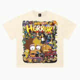 Simpsons Treehouse of Horror Tee in Off White, front view — Greazy Tees Drop 7 Halloween