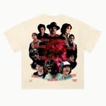 Stranger Things Tee in Off White, back view — Greazy Tees Drop 7 Halloween