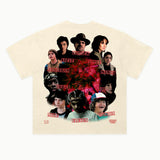 Stranger Things Tee in Off White, back view — Greazy Tees Drop 7 Halloween