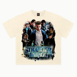Stranger Things Tee in Off White, front view — Greazy Tees Drop 7 Halloween