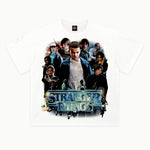 Stranger Things Tee in White, front view — Greazy Tees Drop 7 Halloween