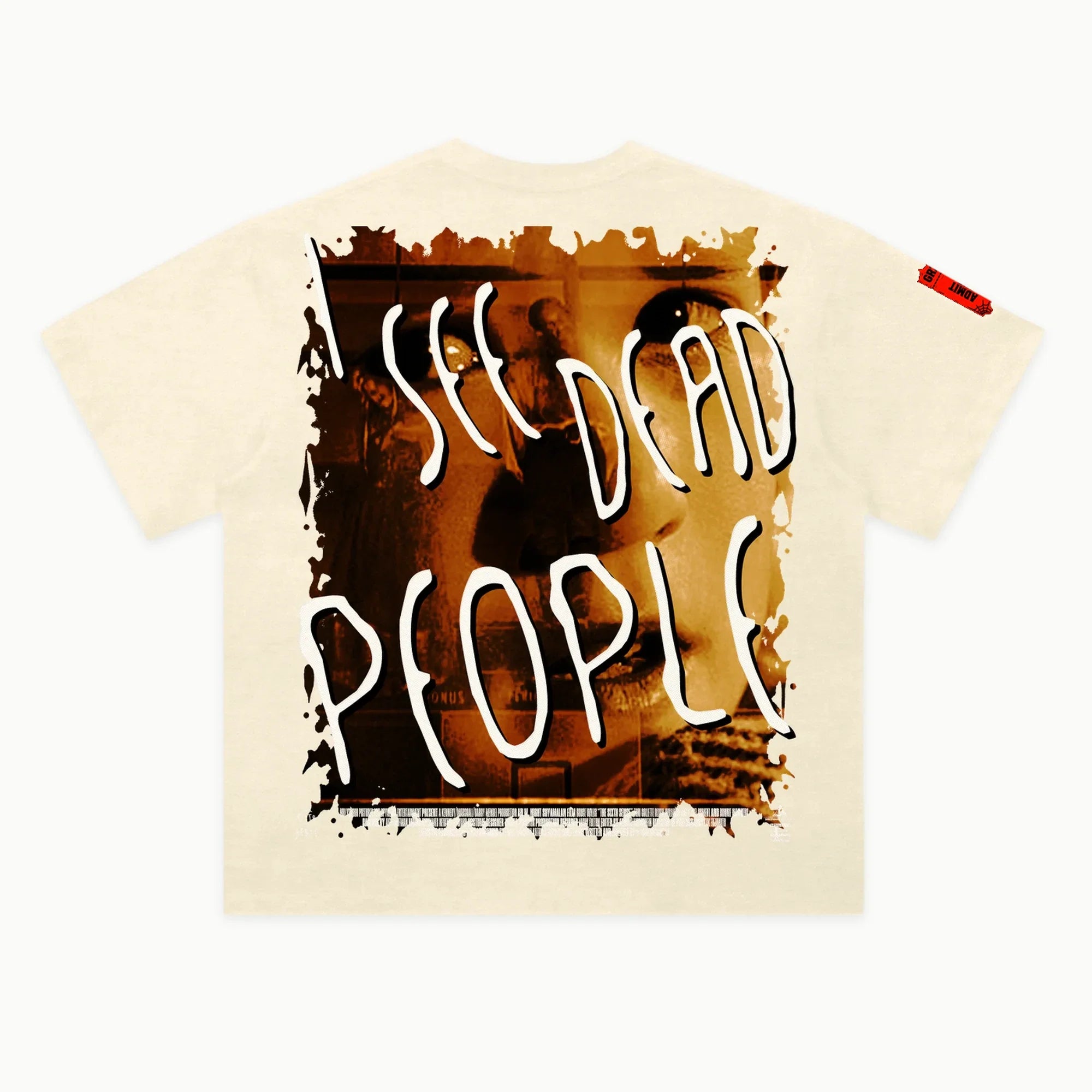 The Sixth Sense Tee in Off White, back view — Greazy Tees Drop 7 Halloween