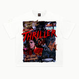 Thriller Tee in White, front view — Greazy Tees Drop 7 Halloween