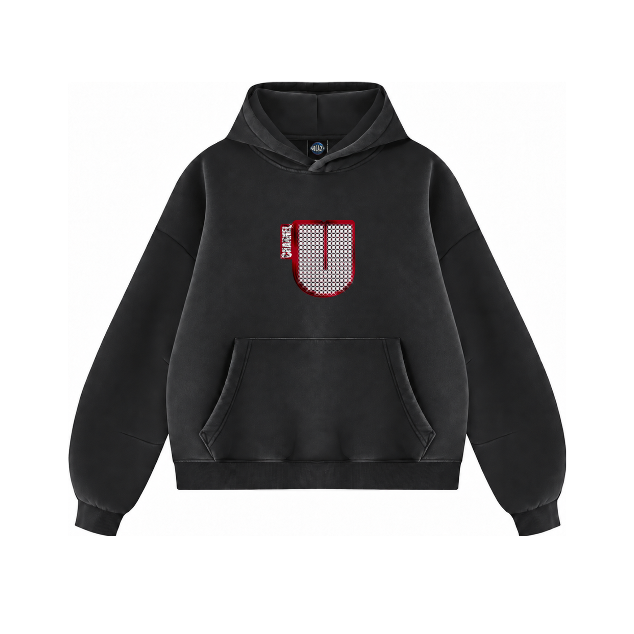 Channel U 1.0 Hoody in Vintage Black, front view