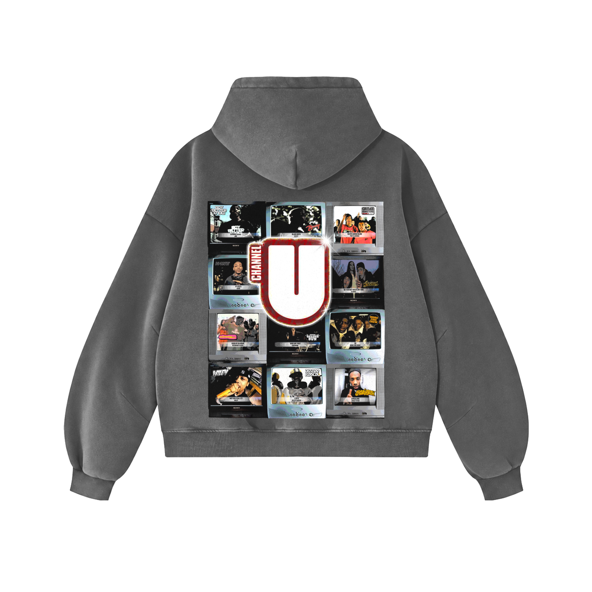 Channel U 1.0 Hoody in Vintage Grey, back view