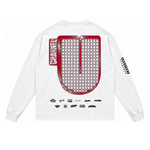 Channel U 1.0 Long Sleeved Tee in White, back view