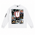 Channel U 1.0 Long Sleeved Tee in White, front view