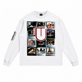 Channel U 1.0 Long Sleeved Tee in White, front view