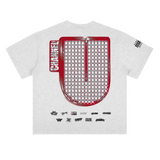 Channel U 1.0 Tee in Heather Grey, back view