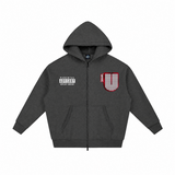Channel U 1.0 Zip Hoody in Vintage Black, front view