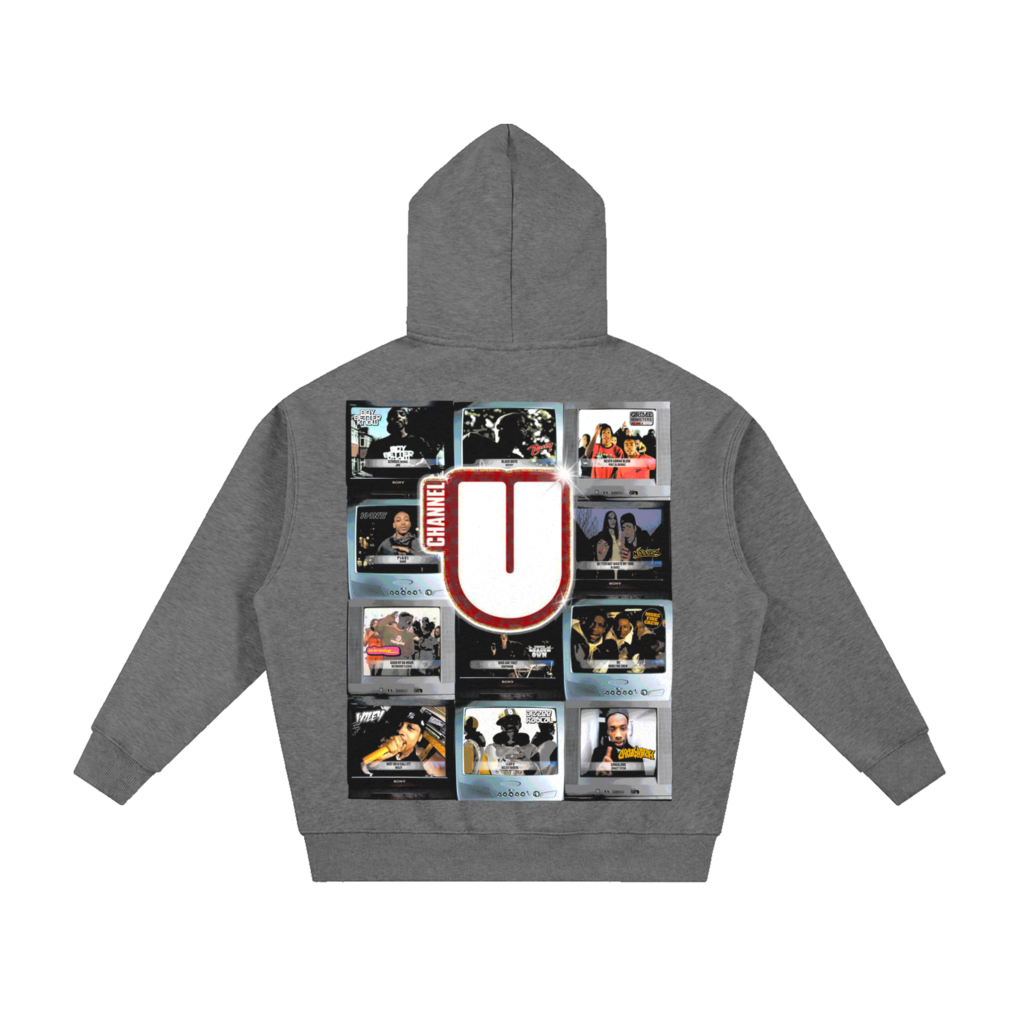 Channel U 1.0 Zip Hoody in Vintage Grey, back view