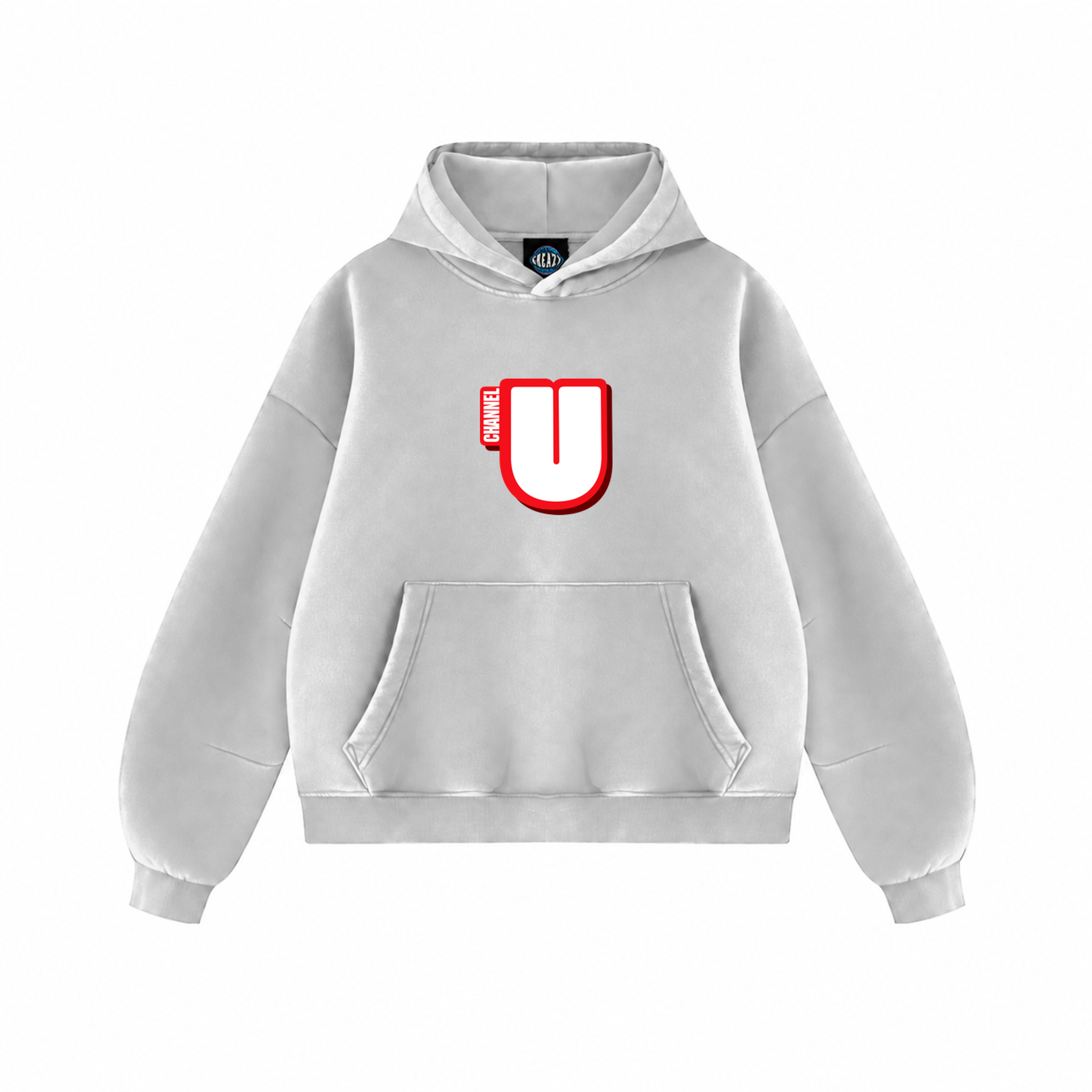 Channel U 2.0 Hoody in Heather Grey, front view