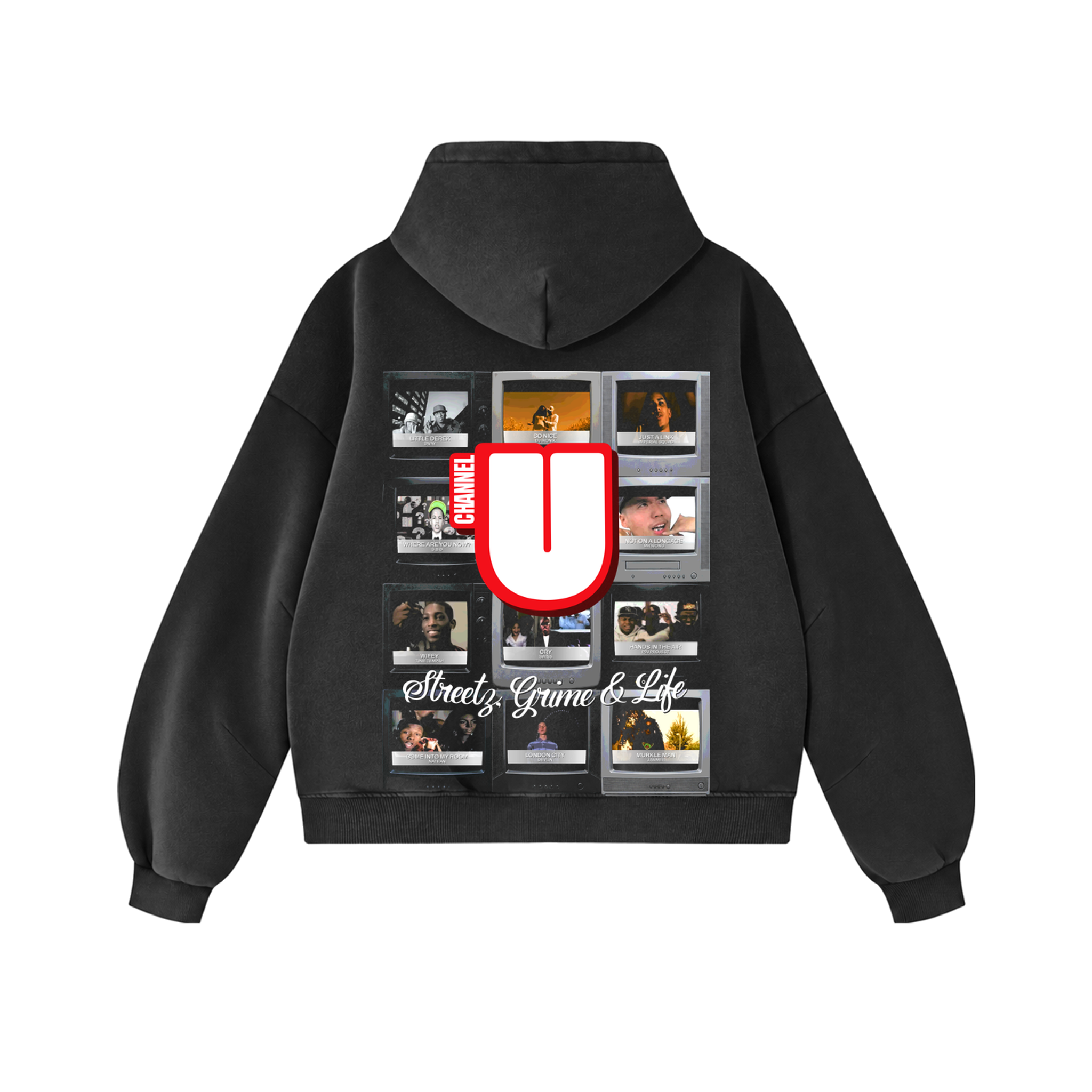 Channel U 2.0 Hoody in Vintage Black, back view