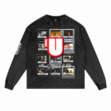 Channel U 2.0 Long Sleeved Tee in Vintage Black, front view