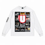 Channel U 2.0 Long Sleeved Tee in White, front view