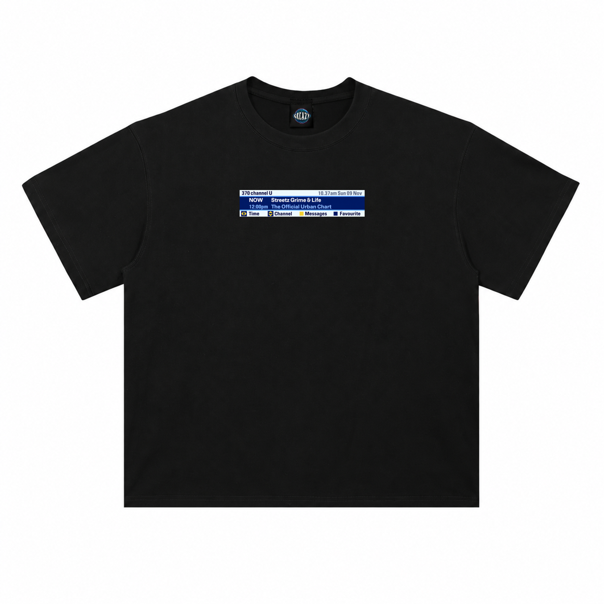 Streetz, Grime & Life Tee in Vintage Black, front view