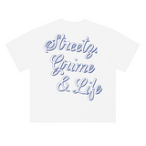 Streetz, Grime & Life Tee in White, back view