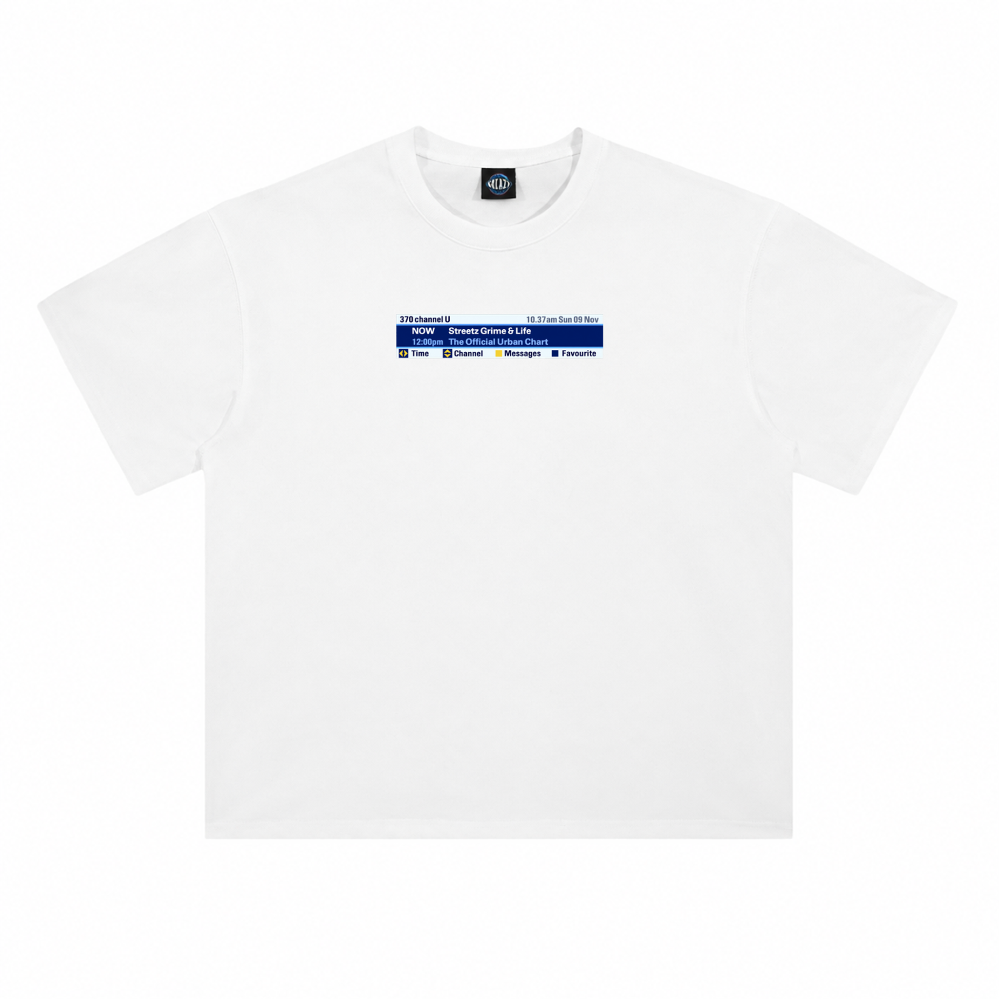 Streetz, Grime & Life Tee in White, front view