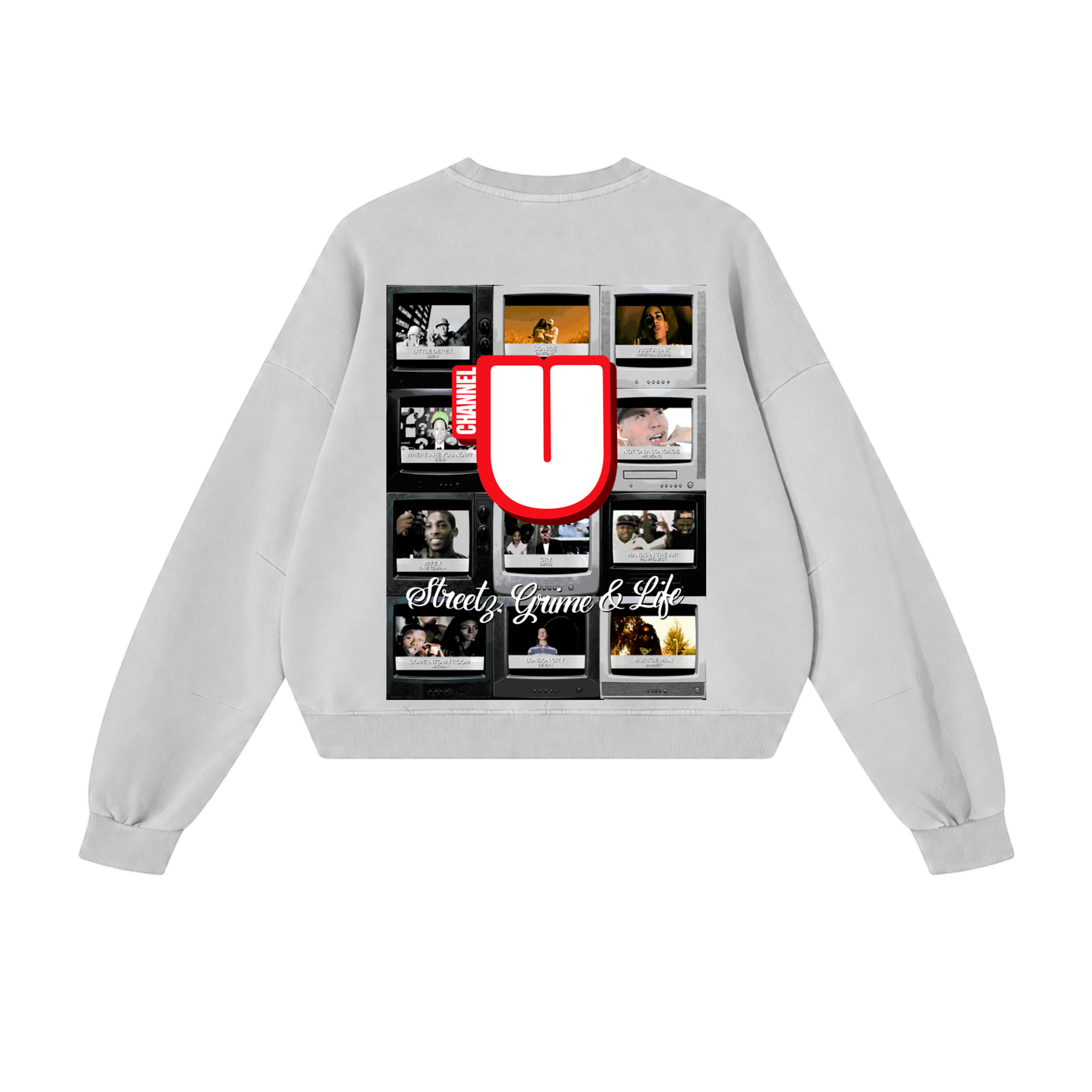 Channel U 2.0 Sweatshirt in Heather Grey, back view