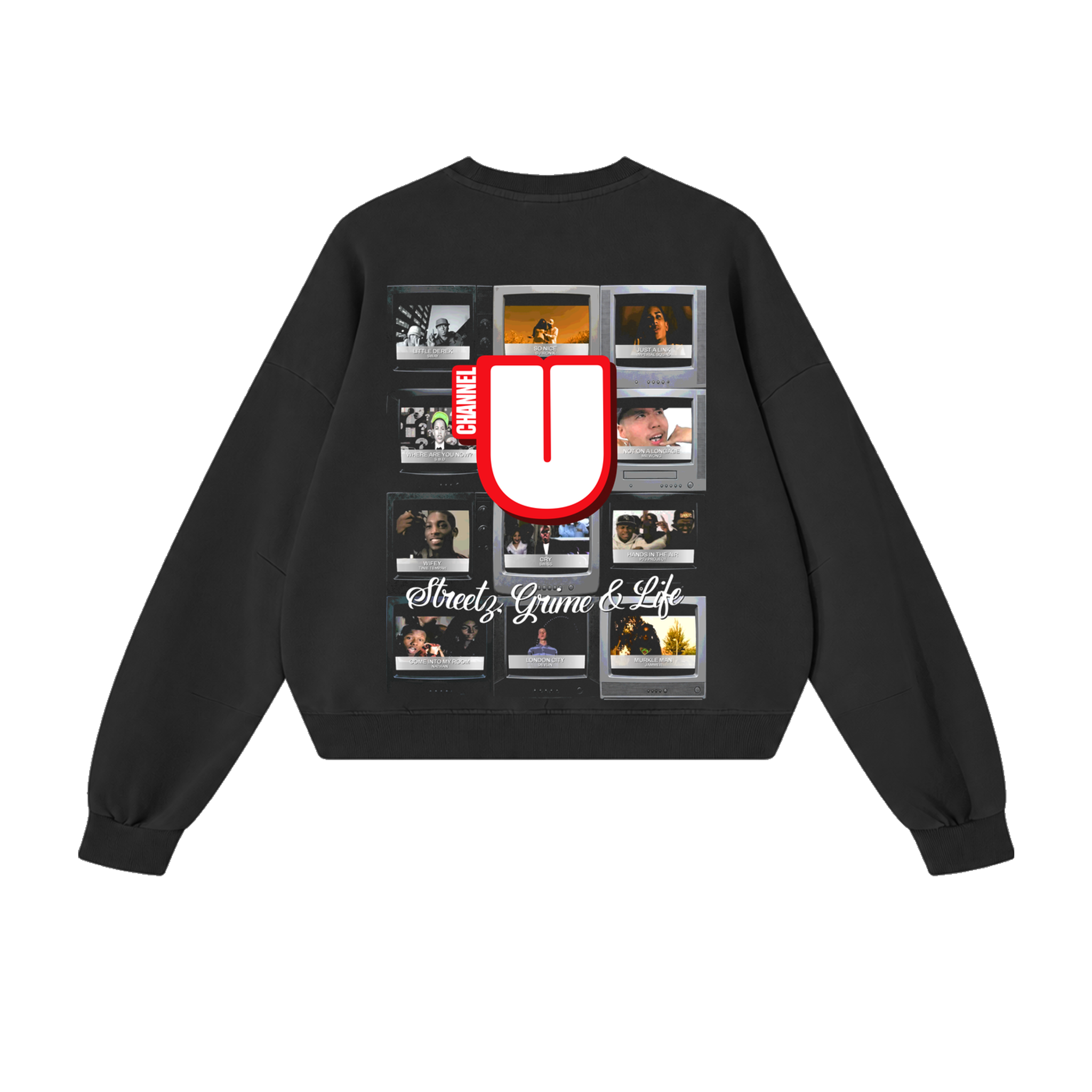 Channel U 2.0 Sweatshirt in Vintage Black, back view