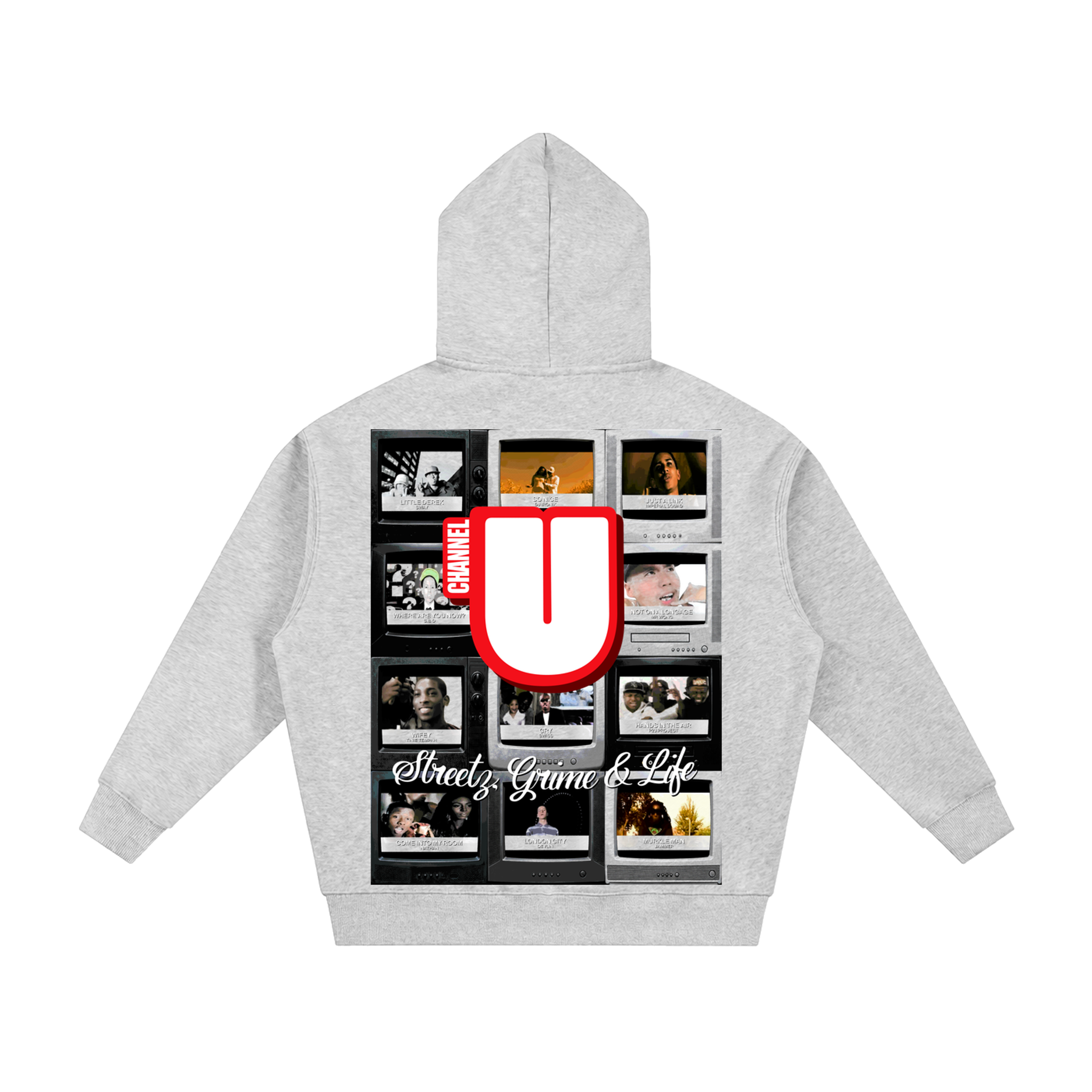 Channel U 2.0 Zip Hoody in Heather Grey, back view